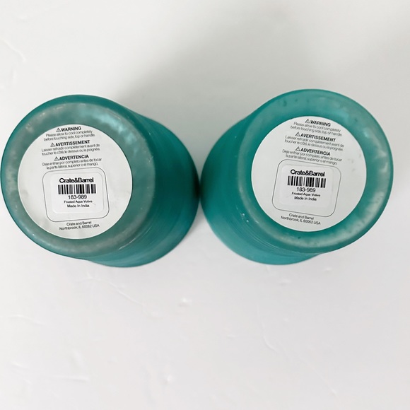 Crate&Barrel Set of Frosted Aqua Votive ~4x4” Mercury Glass Look - Picture 8 of 12
